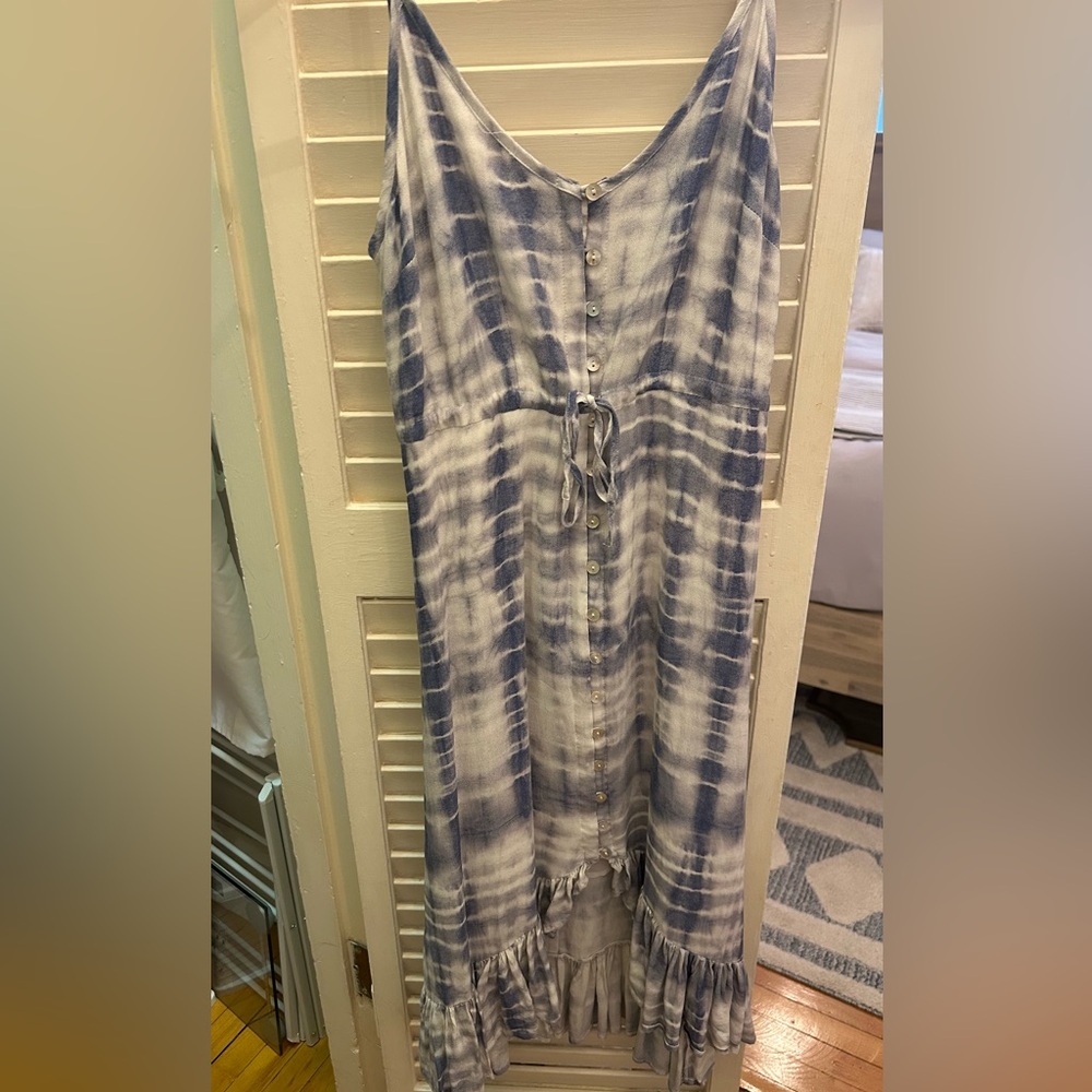 Rails Blue and White Tie-Dye Dress